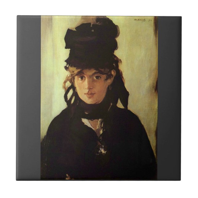 Berthe Morisot av Edouard Manet Kakelplatta (Framsidan)