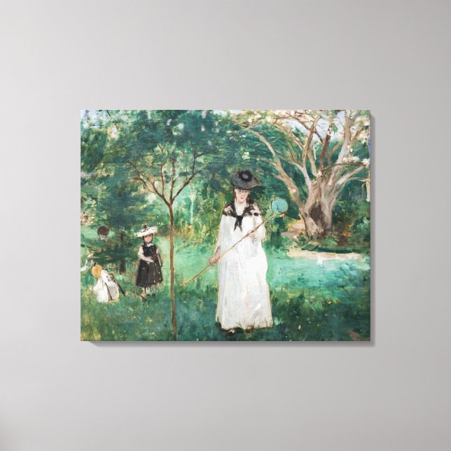 Berthe Morisot - Butterfly Hunt Canvastryck (Framsida)
