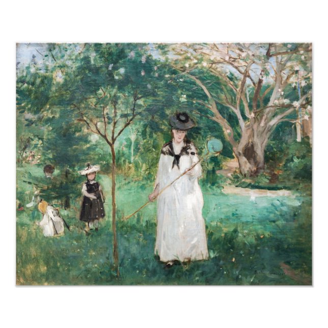 Berthe Morisot - Butterfly Hunt Fototryck (Framsidan)