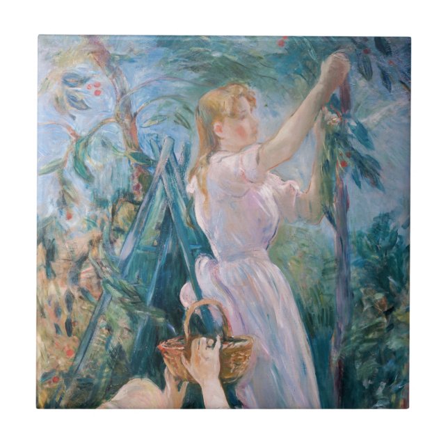 Berthe Morisot - Cherry Picker Kakelplatta (Framsidan)
