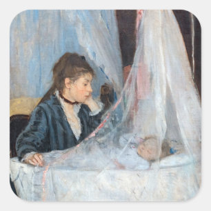 Berthe Morisot - Cradle Fyrkantigt Klistermärke