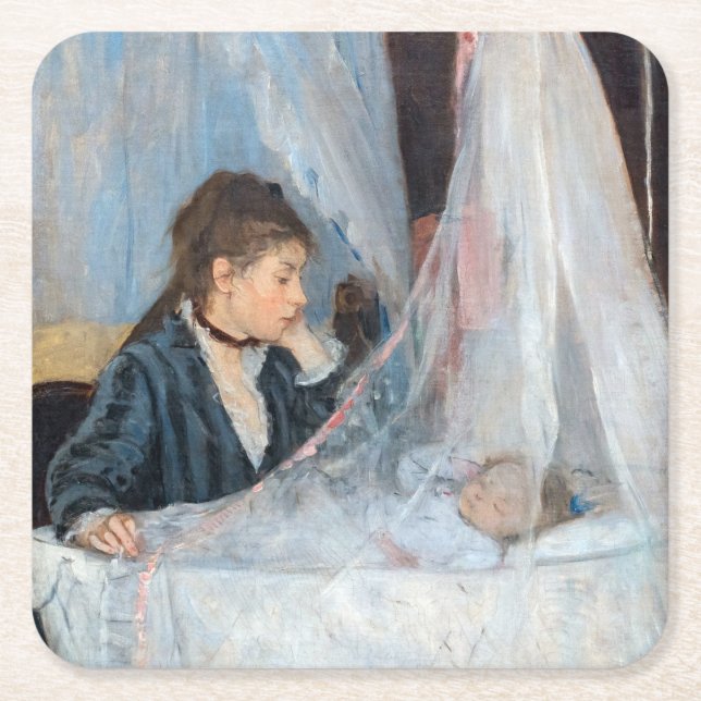 Berthe Morisot - Cradle Underlägg Papper Kvadrat (Framsidan)