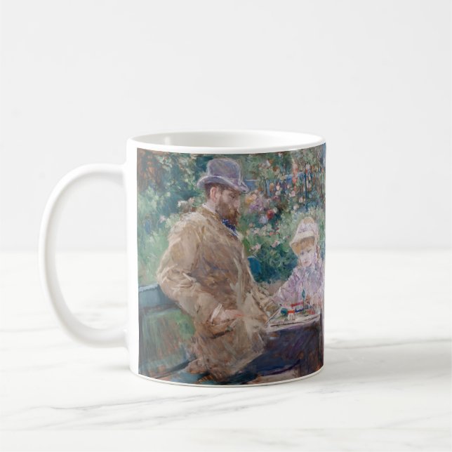 Berthe Morisot - Eugene Manet med sin dotter Kaffemugg (Vänster)