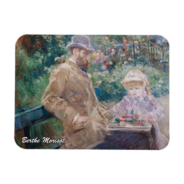 Berthe Morisot - Eugene Manet med sin dotter Magnet (Horisontell)