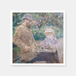 Berthe Morisot - Eugene Manet med sin dotter Pappersservett