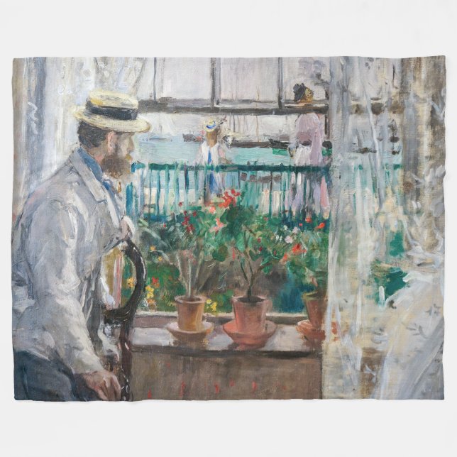 Berthe Morisot - Eugene Manet på Isle of Wight Fleecefilt (Framsidan (Horisontell))