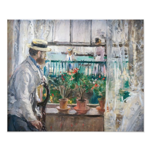 Berthe Morisot - Eugene Manet på Isle of Wight Fototryck (Framsidan)