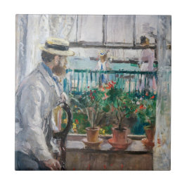 Berthe Morisot - Eugene Manet på Isle of Wight Kakelplatta