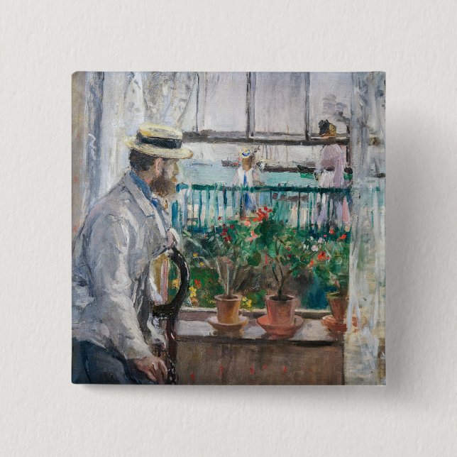Berthe Morisot - Eugene Manet på Isle of Wight Knapp (Framsida)