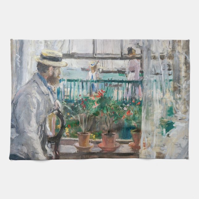 Berthe Morisot - Eugene Manet på Isle of Wight Kökshandduk (Horisontell)