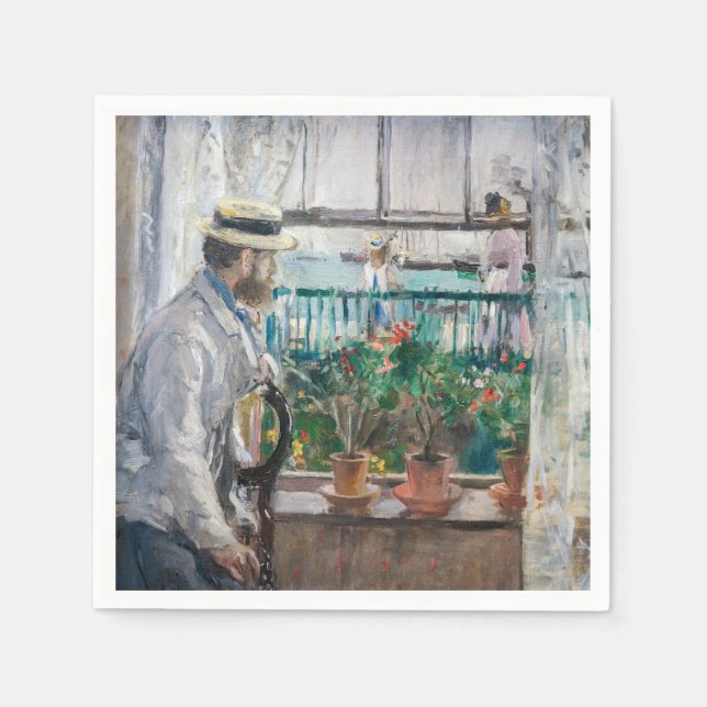 Berthe Morisot - Eugene Manet på Isle of Wight Pappersservett (Framsidan)