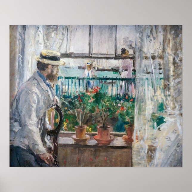Berthe Morisot - Eugene Manet på Isle of Wight Poster (Framsidan)