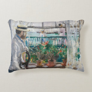 Berthe Morisot - Eugene Manet på Isle of Wight Prydnadskudde