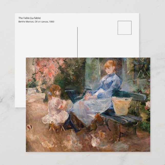 Berthe Morisot - Fablen Vykort (Fram/baksida)