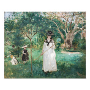 Berthe Morisot - Fjärilsjakt Fototryck