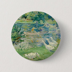 Berthe Morisot - flicka i en båt med gäss Knapp