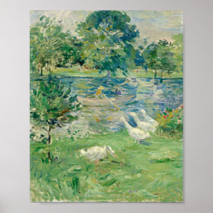 Berthe Morisot - flicka i en båt med gäss Poster