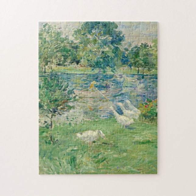 Berthe Morisot - flicka i en båt med gäss Pussel (Vertikal)