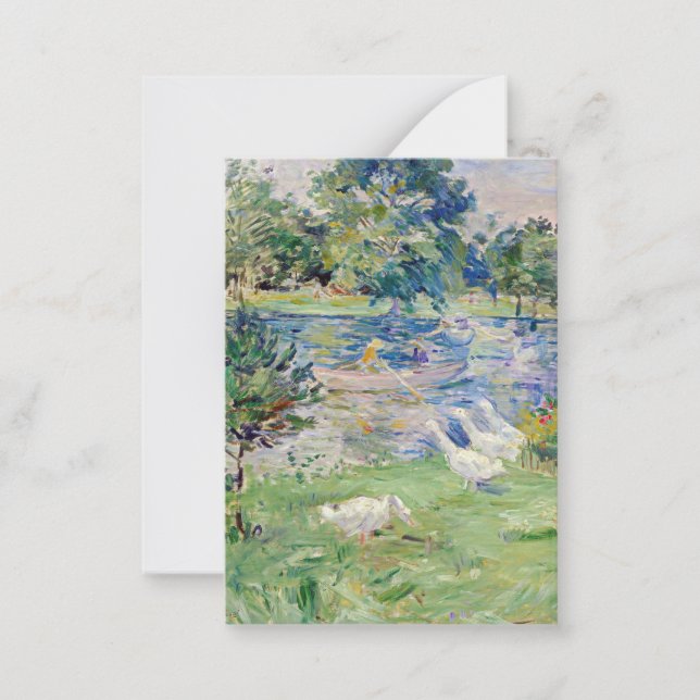 Berthe Morisot - Flickan i en Boat med Geese Anteckningskort (Framsida)