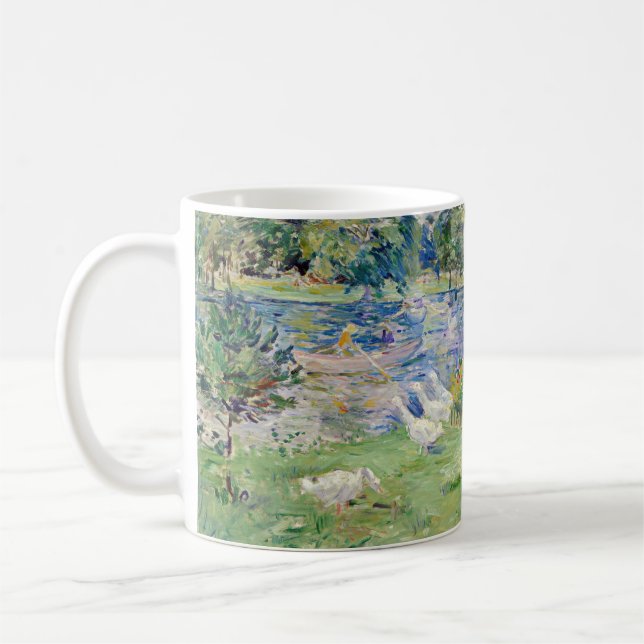 Berthe Morisot - Flickan i en Boat med Geese Kaffemugg (Vänster)