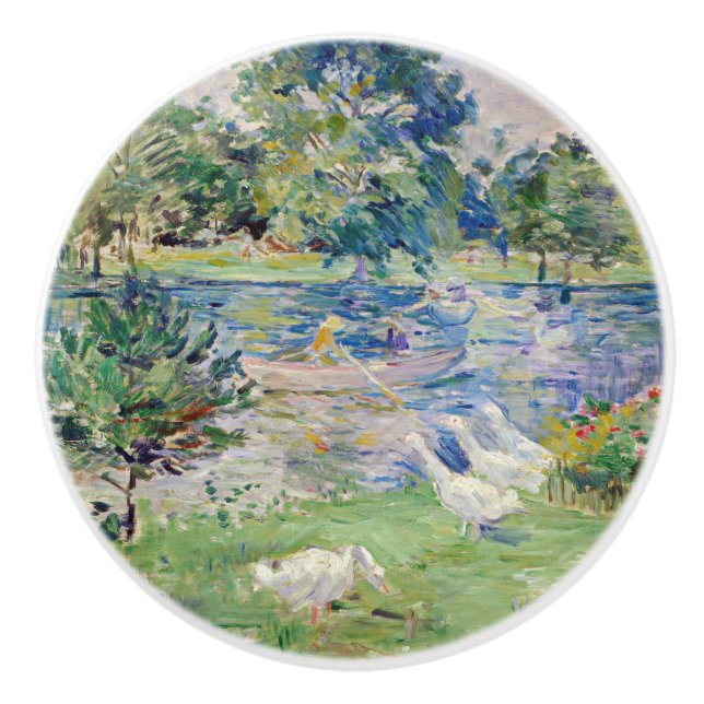 Berthe Morisot - Flickan i en Boat med Geese Knopp (Framsidan)