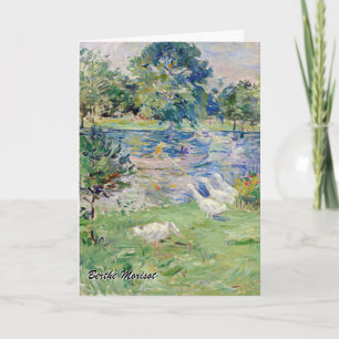 Berthe Morisot - Flickan i en Boat med Geese Kort