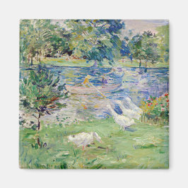Berthe Morisot - Flickan i en Boat med Geese Magnet
