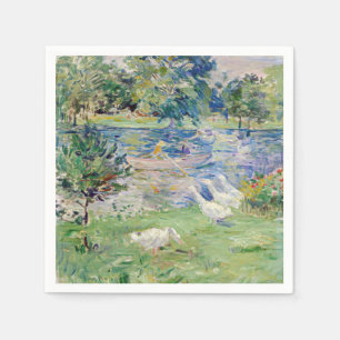 Berthe Morisot - Flickan i en Boat med Geese Pappersservett
