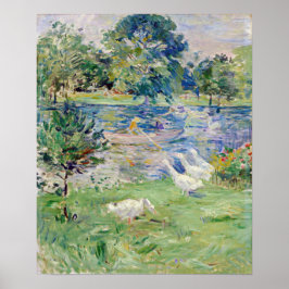 Berthe Morisot - Flickan i en Boat med Geese Poster
