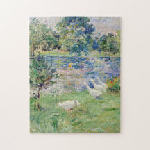 Berthe Morisot - Flickan i en Boat med Geese