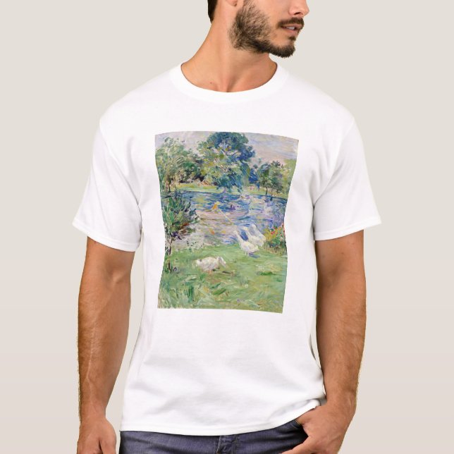 Berthe Morisot - Flickan i en Boat med Geese T Shirt (Framsida)