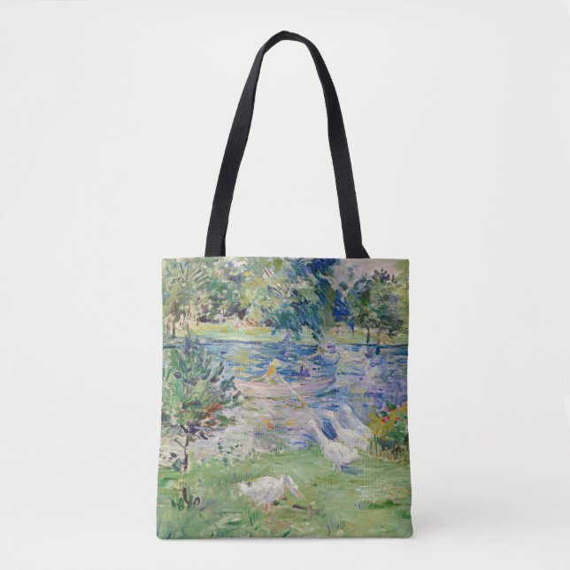 Berthe Morisot - Flickan i en Boat med Geese Tygkasse (Framsida)