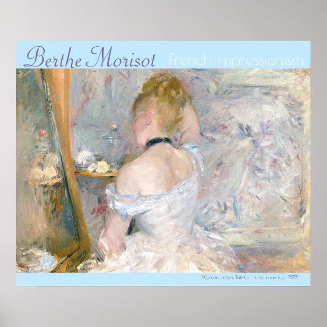 Berthe Morisot Fransk Impressionism Woman Toilette Poster (Framsidan)