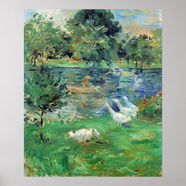 Berthe Morisot-Girls i en båt med gäss Poster (Framsidan)