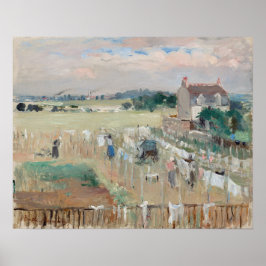 Berthe Morisot - Hänga tvätten för att torka Poster