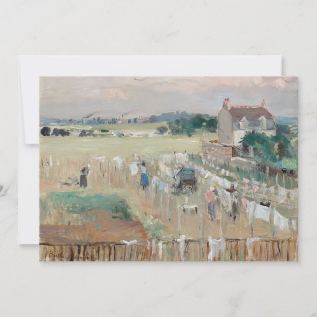 Berthe Morisot - Hanging the Tvätt ut till Dry Inbjudningar (Framsida)