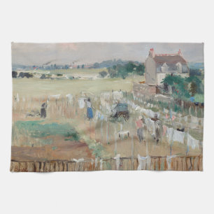 Berthe Morisot - Hanging the Tvätt ut till Dry Kökshandduk