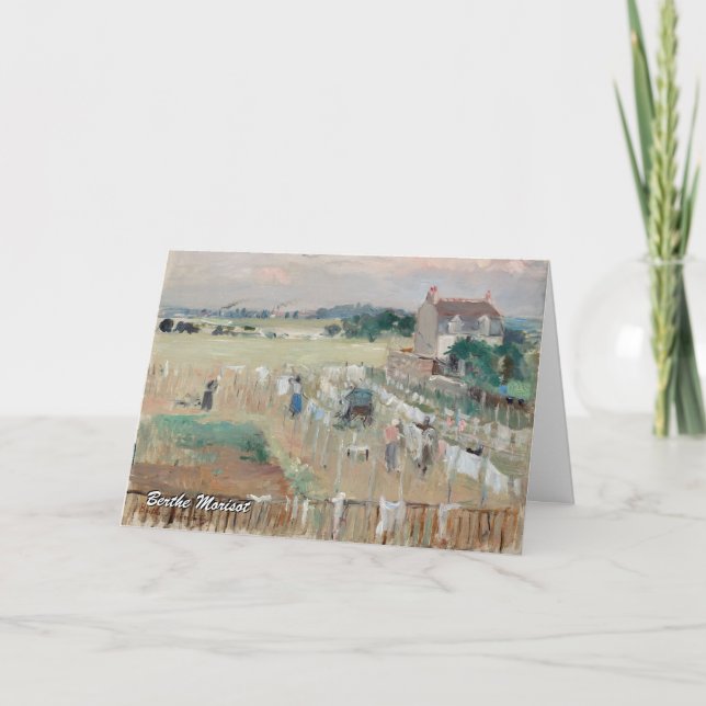 Berthe Morisot - Hanging the Tvätt ut till Dry Kort (Framsida)