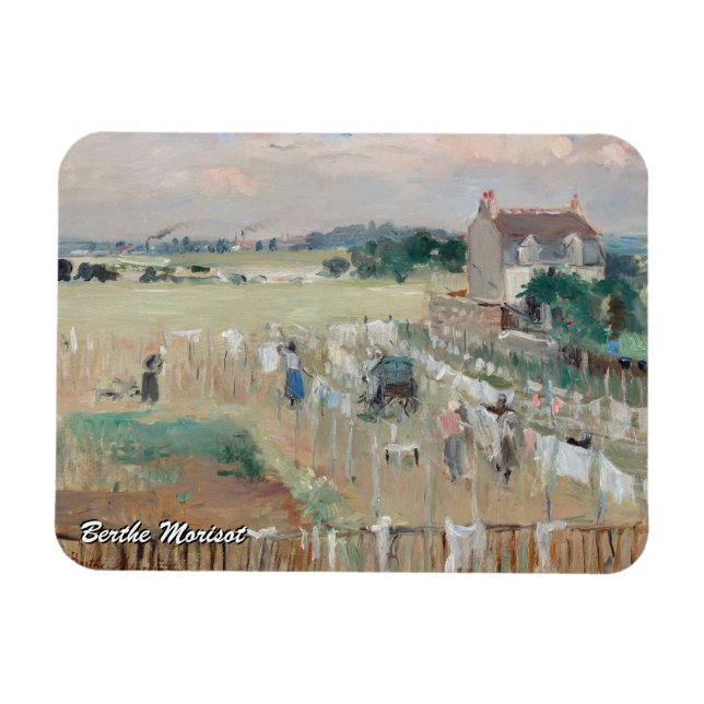 Berthe Morisot - Hanging the Tvätt ut till Dry Magnet (Horisontell)