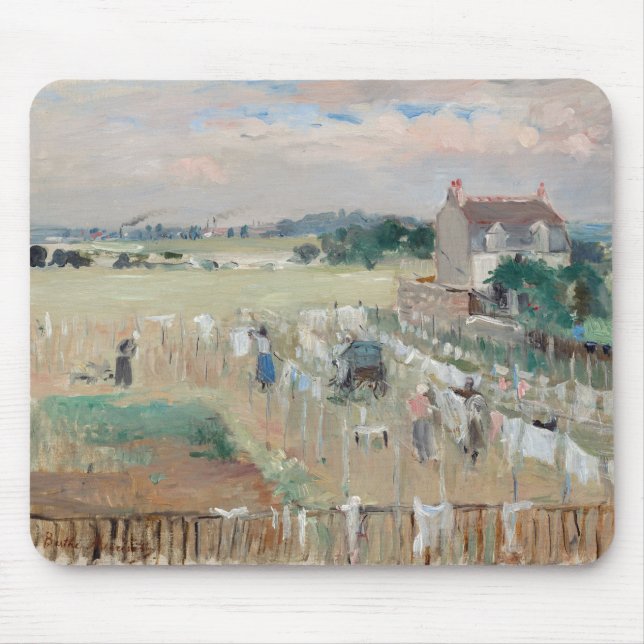 Berthe Morisot - Hanging the Tvätt ut till Dry Musmatta (Framsidan)