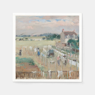 Berthe Morisot - Hanging the Tvätt ut till Dry Pappersservett