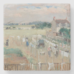 Berthe Morisot - Hanging the Tvätt ut till Dry Stenunderlägg