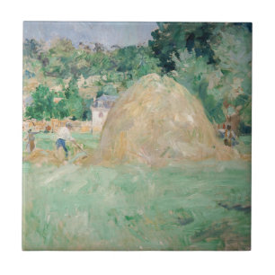 Berthe Morisot - Haystacks vid Bougival Kakelplatta