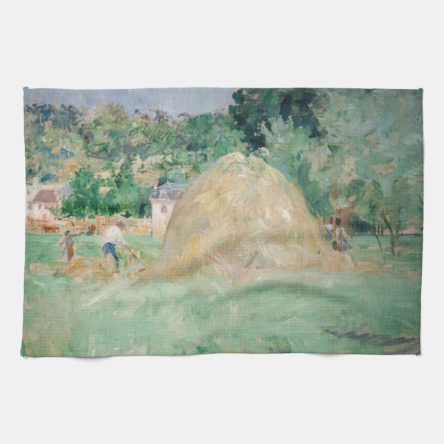 Berthe Morisot - Haystacks vid Bougival Kökshandduk (Horisontell)