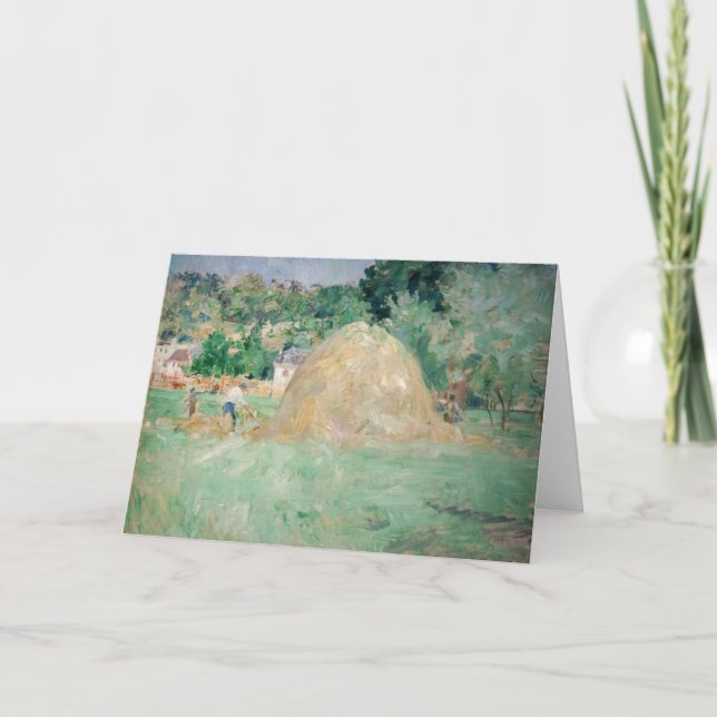 Berthe Morisot - Haystacks vid Bougival Kort (Framsida)