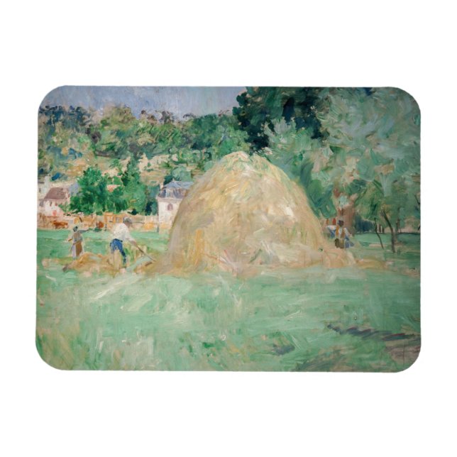 Berthe Morisot - Haystacks vid Bougival Magnet (Horisontell)