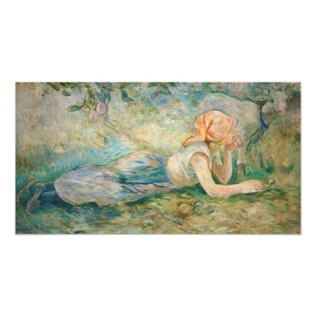 Berthe Morisot - Herderska vilande Fototryck (Framsidan)
