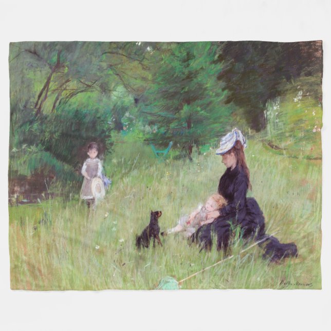 Berthe Morisot - I en park / Dans le parc Fleecefilt (Framsidan (Horisontell))
