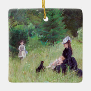 Berthe Morisot - i en park Julgransprydnad Keramik