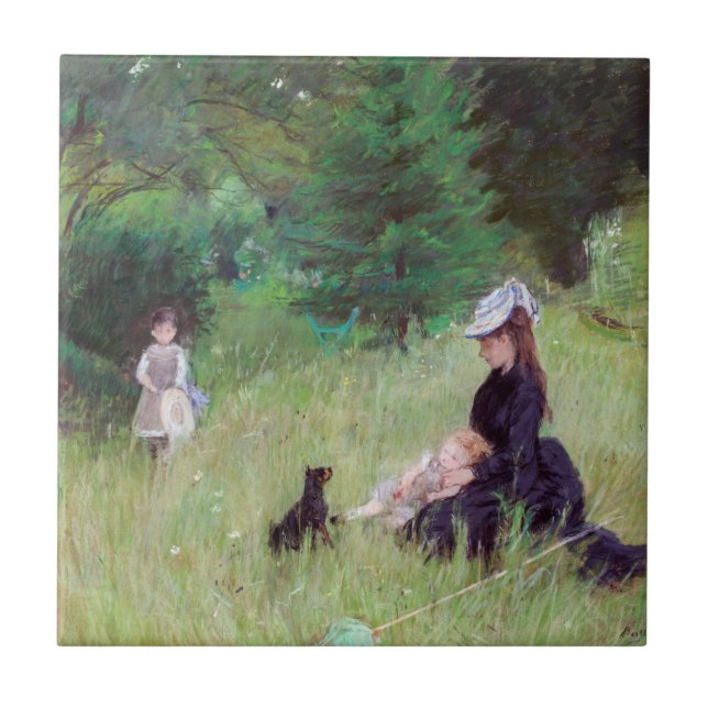 Berthe Morisot - i en park Kakelplatta (Framsidan)